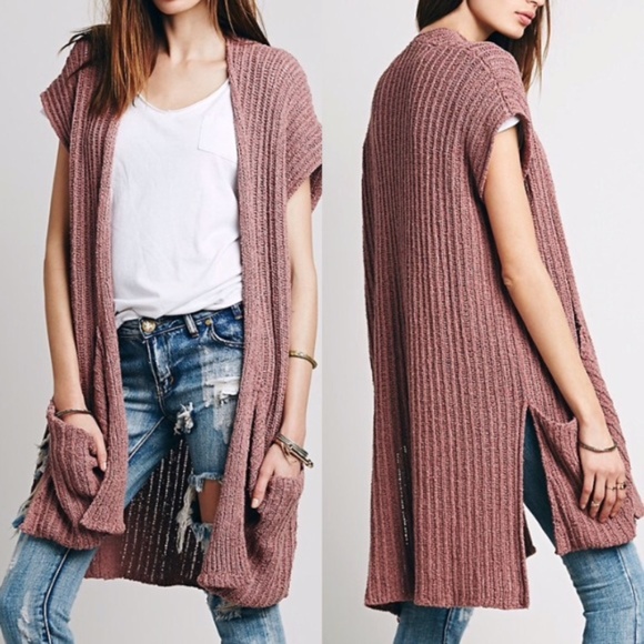 Free People Sweaters - Free People ‘Sloppy Pocket’ Long Cardigan Size MD